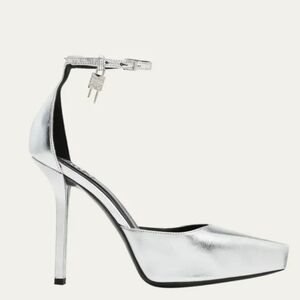 Givenchy Womens G lock Metallic Ankle Strap Heels Pump Sandals Shoes sz 9